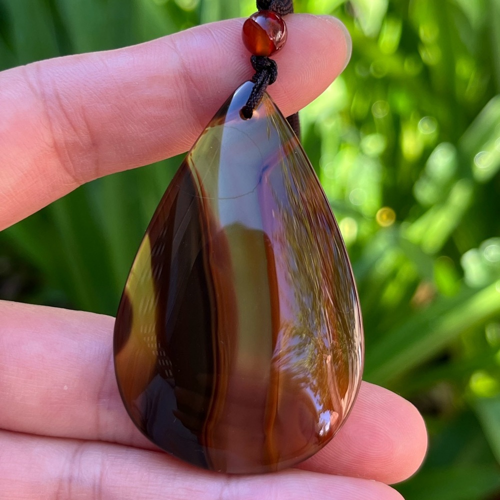 Nylon cord Montana agate necklace 0240 - Picture 3 of 7